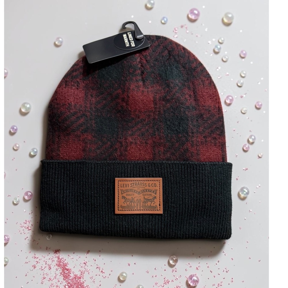 Levi's - Buffalo Plaid Faux Fur Lined Beanie  - *NWT*